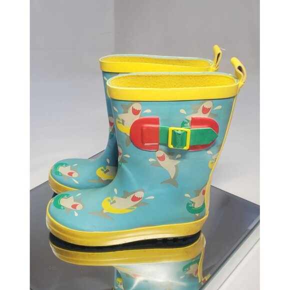 Sun Squad Gardening Boots Kids Size 9/10 Blue Sharks Print Design - Picture 3 of 9